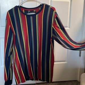 PACSUN Multi-Colored Striped Long Sleeve Shirt - SMALL